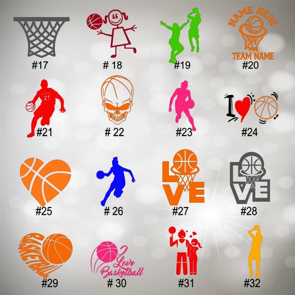 BASKETBALL VINYL DECAL - 5-6" - Picture 2 of 8
